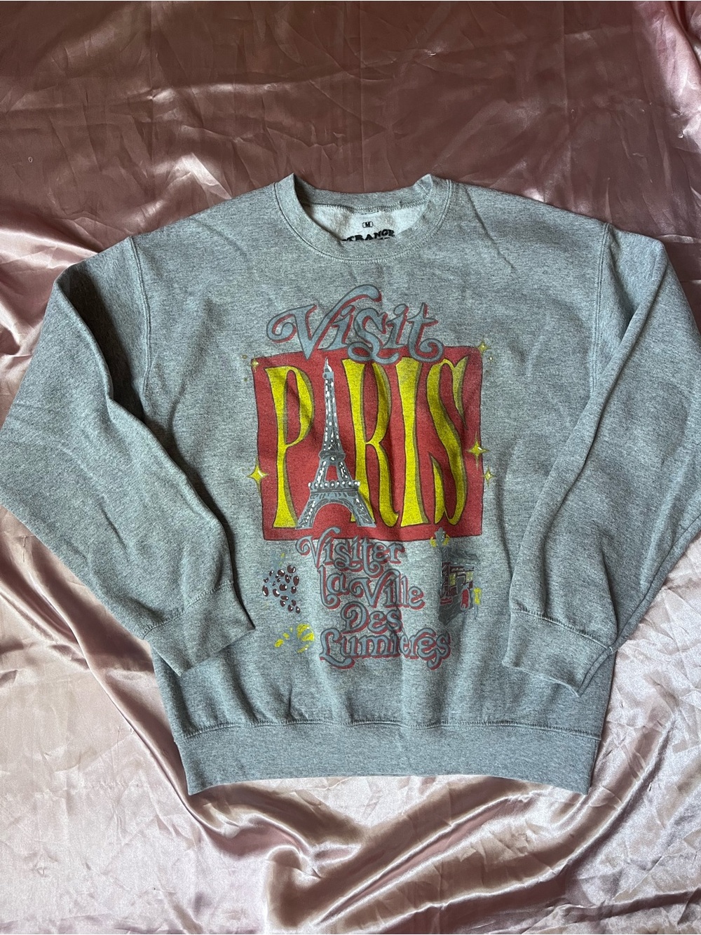 Gray 'Visit Paris' Graphic Crewneck Sweatshirt - Classic Casual